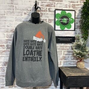 Gray Graphic Sweatshirt with Holiday Theme